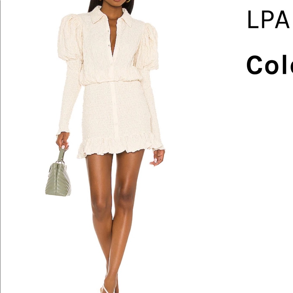 LPA Long sleeve cream dress